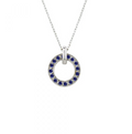 Sapphire Meridian Circle Pendant Necklace