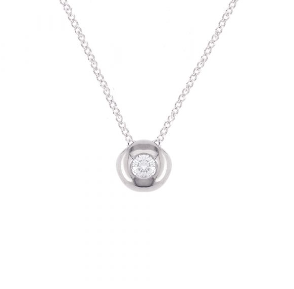 Single Diamond Pendant Necklace