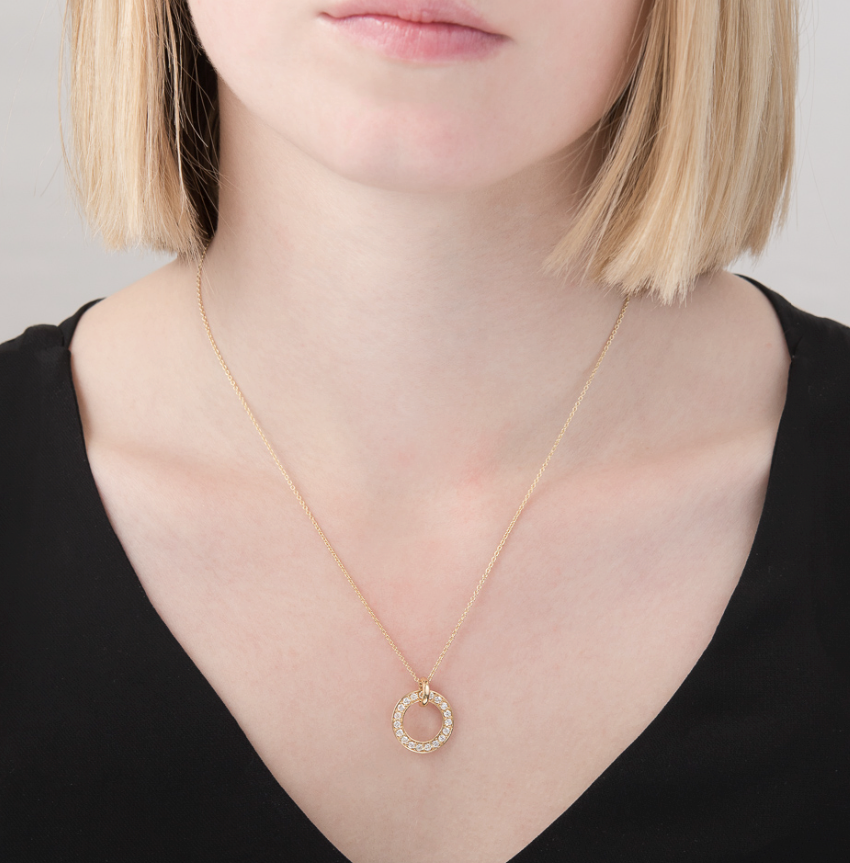 Diamond Circle Pendant Necklace