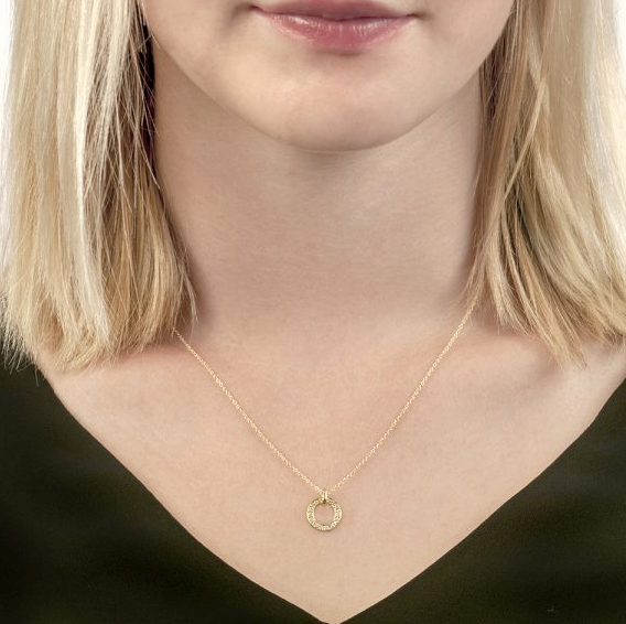 Diamond Circle Meridian Pendant Necklace